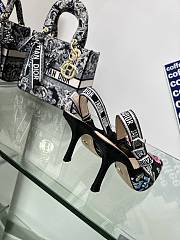 J'adior-Slingback Pumpzwart, Veelkleurig Katoen Geborduurd Met Dior Petites Fleurs-Motief 35-44cm - 6