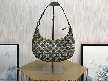 Celine 22 Ava Bag In Triomphe Canvas And Calfskingreen Size 23x13.5x6cm