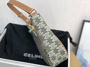 Celine 22 Ava Bag In Triomphe Canvas And Calfskingreen Size 23x13.5x6cm - 5
