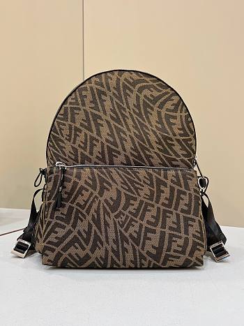 Fendi Backpack in Brown FF Vertigo Fabric Size 30x11x35cm