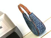 Celine Ava Bag In Denim With Celine All-Over Printnavy / Tan Size 23x19x7cm - 5