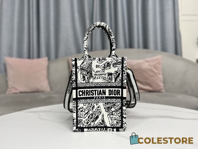 Dior Mini Book Tote-Telefoontasje White Size 13x18x5cm  - 1