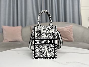 Dior Mini Book Tote-Telefoontasje White Size 13x18x5cm 