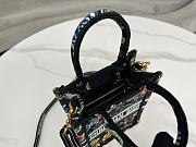 Dior Mini Book Tote Black Petites Fleurs Size 13x18x5cm - 5