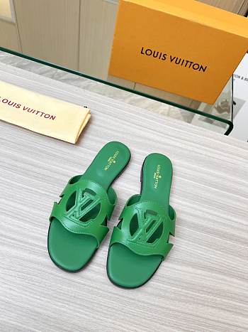  Louis Vuitton Isola Flat Slipper Green Size 35-43cm