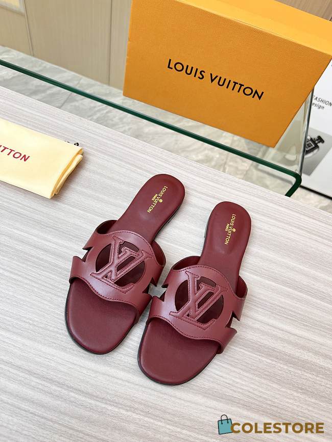  Louis Vuitton Isola Flat Slipper Dark Red Size 35-43cm - 1