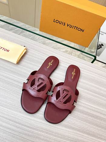  Louis Vuitton Isola Flat Slipper Dark Red Size 35-43cm