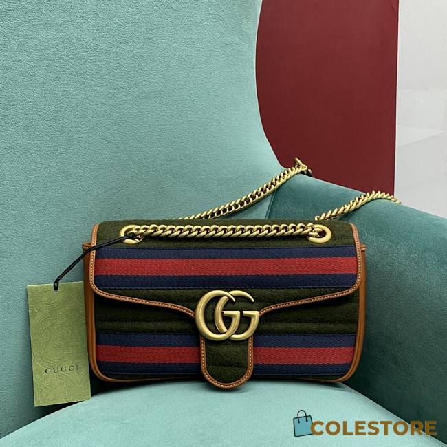 GG Marmont Striped Shoulder Bag Size 26x15x7cm - 1