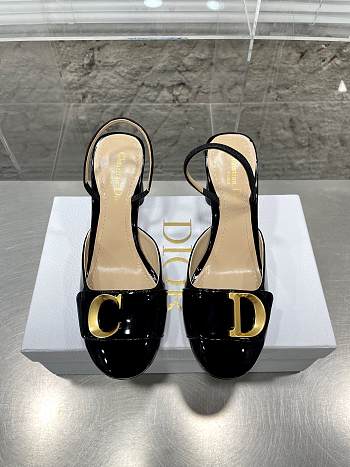 Dior Slingback Pumpblack Patent Calfskin 