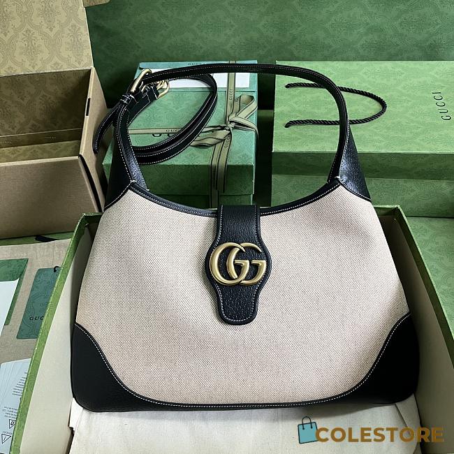 Gucci Aphrodite Medium Shoulder Bag In White/Black 39x38x2 cm - 1