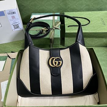 Gucci Aphrodite Medium Shoulder Bag In White/Black Caro 39x38x2 cm