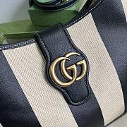 Gucci Aphrodite Medium Shoulder Bag In White/Black Caro 39x38x2 cm - 4