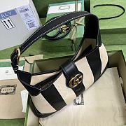 Gucci Aphrodite Medium Shoulder Bag In White/Black Caro 39x38x2 cm - 5