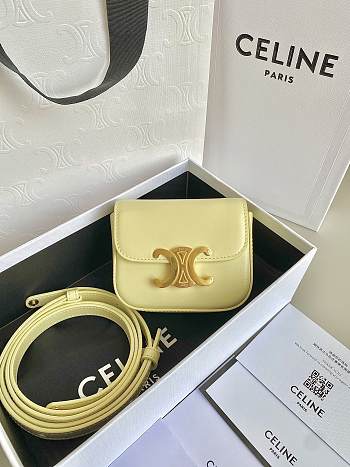 Celine Mini Triomphe On Chain With Strap In Yellow 11x8x4cm