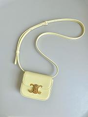 Celine Mini Triomphe On Chain With Strap In Yellow 11x8x4cm - 2
