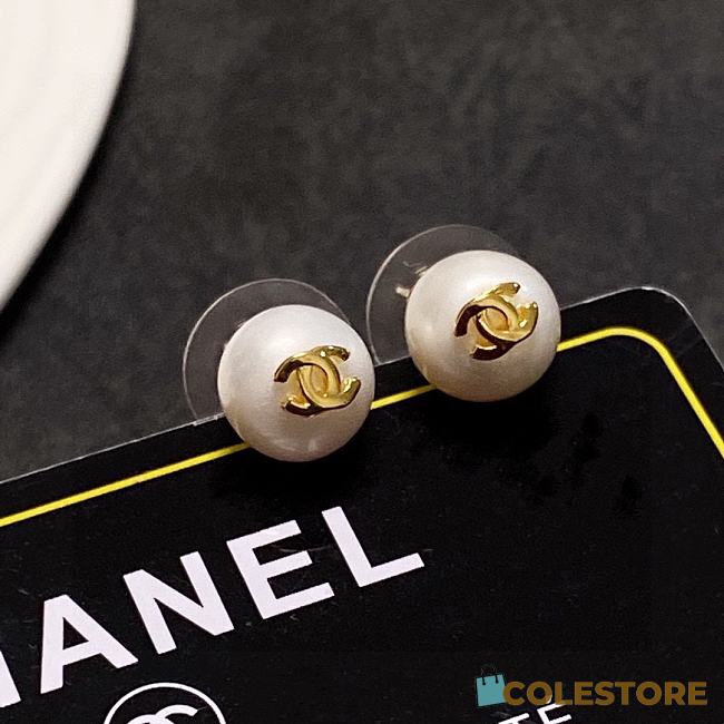 Chanel White Pear Earrings  - 1