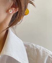 Chanel White Pear Earrings  - 2