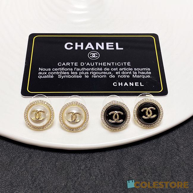Chanel Black/ White Earrings - 1