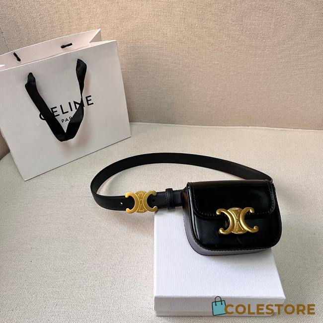Celine Beltbag Triomphe Black 2.5cm - 1