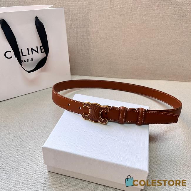 Celine Triomphe Black/White/Brown Belt 2.5mm - 1