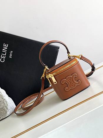 Mini Vanity Case Cuir Triomphe In Smooth Calfksintan 9.5x8x9cm