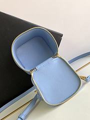 Mini Vanity Case Cuir Triomphe In Smooth Calfksintan Blue 9.5x8x9cm - 6