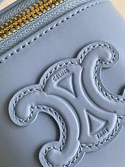 Mini Vanity Case Cuir Triomphe In Smooth Calfksintan Blue 9.5x8x9cm - 3