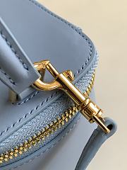Mini Vanity Case Cuir Triomphe In Smooth Calfksintan Blue 9.5x8x9cm - 2