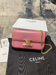 Celine Triomphe Gold Chain In Pink Size 20.5x10.5x4cm - 1