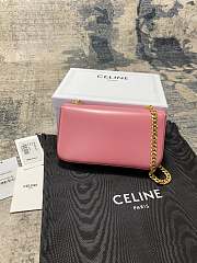Celine Triomphe Gold Chain In Pink Size 20.5x10.5x4cm - 3