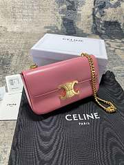 Celine Triomphe Gold Chain In Pink Size 20.5x10.5x4cm - 4