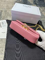 Celine Triomphe Gold Chain In Pink Size 20.5x10.5x4cm - 5