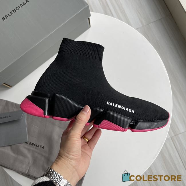 	 BALENCIAGA Speed 2.0 Lt Sneakers In Black/Pink  - 1
