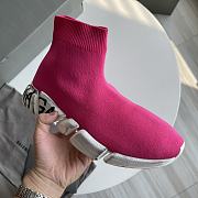 BALENCIAGA Speed 2.0 Graffiti Stretch-Knit High-Top Sneakers - 5