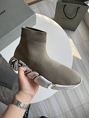 Balenciaga Speed 2.0 Graffiti Recycled Knit Sneaker In Grey - 6