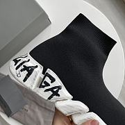 Balenciaga Speed 2.0 Graffiti Recycled Knit Sneaker In Black - 6
