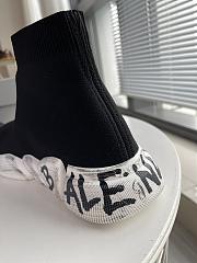 Balenciaga Speed 2.0 Graffiti Recycled Knit Sneaker In Black - 5