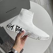 Balenciaga Speed 2.0 Graffiti Recycled Knit Sneaker In White - 1