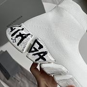 Balenciaga Speed 2.0 Graffiti Recycled Knit Sneaker In White - 3