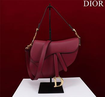 Dior Saddle Red Bag With Strap Size 25.5x20x6.5cm