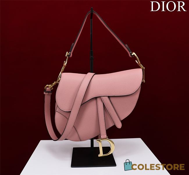Dior Saddle Bag Pink With Strap Size 25.5x20x6.5cm - 1