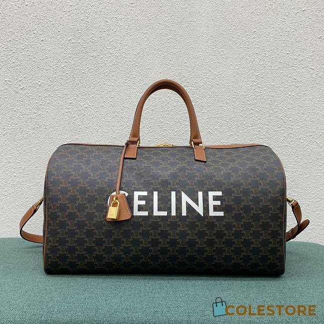 Celine Medium Voyage Bag In Triomphe Canvas With Celine Print Size 50x28x24.5cm - 1