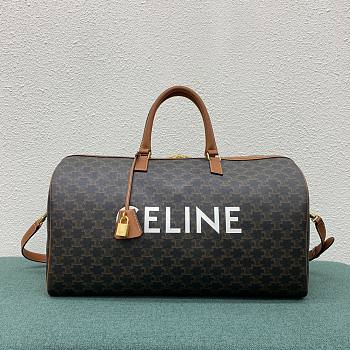 Celine Medium Voyage Bag In Triomphe Canvas With Celine Print Size 50x28x24.5cm
