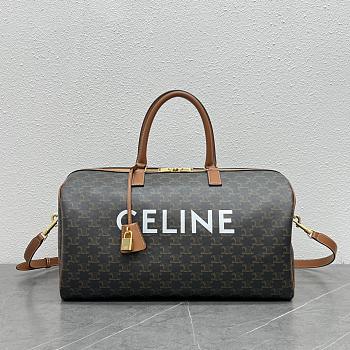 Celine Voyage Bag In Triomphe Canvas With Celine Print Size 45x23x21cm