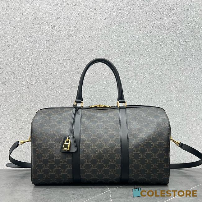 Celine Voyage Bag In Triomphe Canvas Black Line Size 43x23x21cm - 1