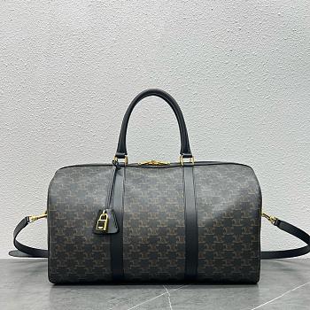 Celine Voyage Bag In Triomphe Canvas Black Line Size 43x23x21cm