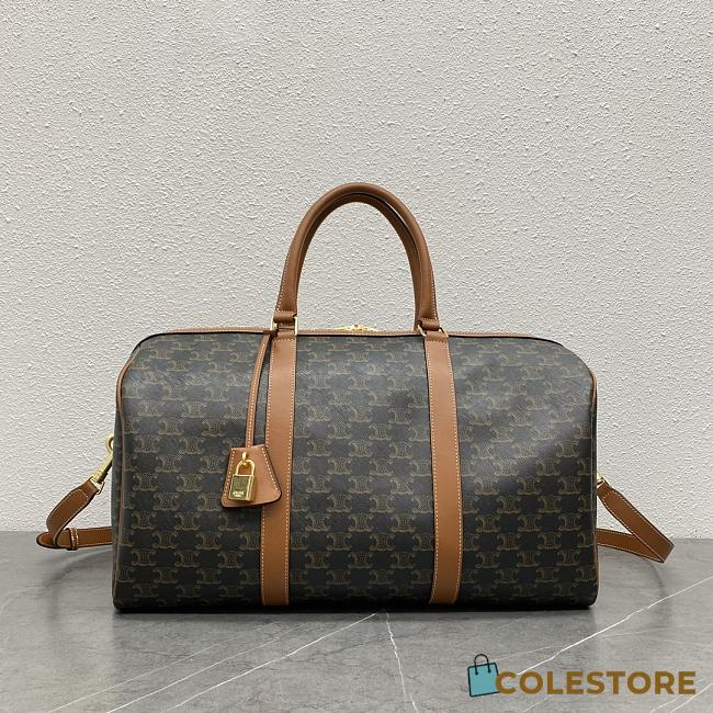 Celine Voyage Bag In Triomphe Canvas Brown Line Size 43x23x21cm - 1