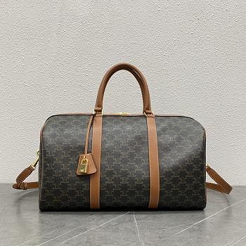 Celine Voyage Bag In Triomphe Canvas Brown Line Size 43x23x21cm