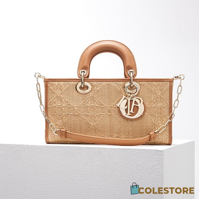 Mini Lady D-Lite Bag Natural Cannage Raffia