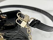 	 Dior Mini D Joy Patent Cannage Calfskin Black Size 22.5 x 12.5 x 5.5 cm - 3